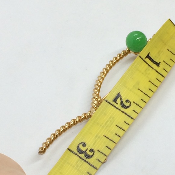 !!SOLD!! VINTAGE NAPIER FISH GREEN EYE GOLD TONE BRAIDED TWISTED WIRE BROOCH PIN - Picture 7 of 10